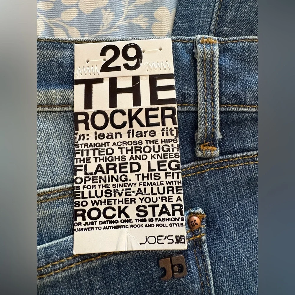 Joe's Jeans The Rocker Low Rise Lean Flare Sz 29 Hannah Wash NWT Y2K